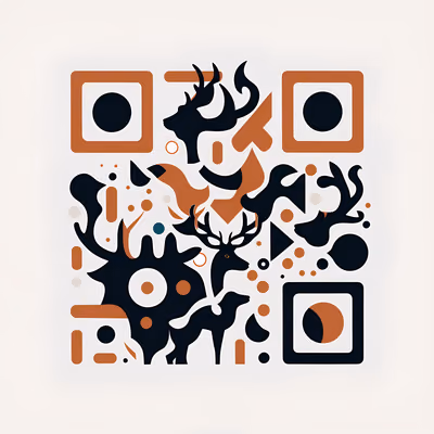 Силуэты оленей в плоской векторной графике: QR-код — изображение 1