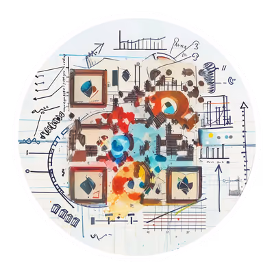 Whiteboard Diagram Watercolor QR Code for Stickers — image 1