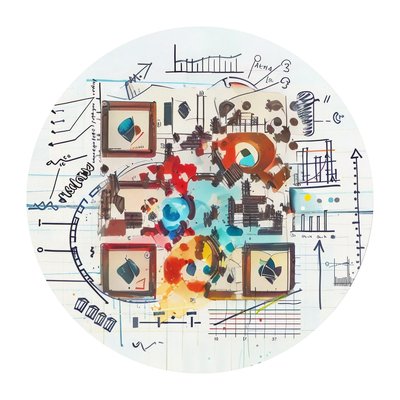 Whiteboard Diagram Watercolor QR Code for Stickers