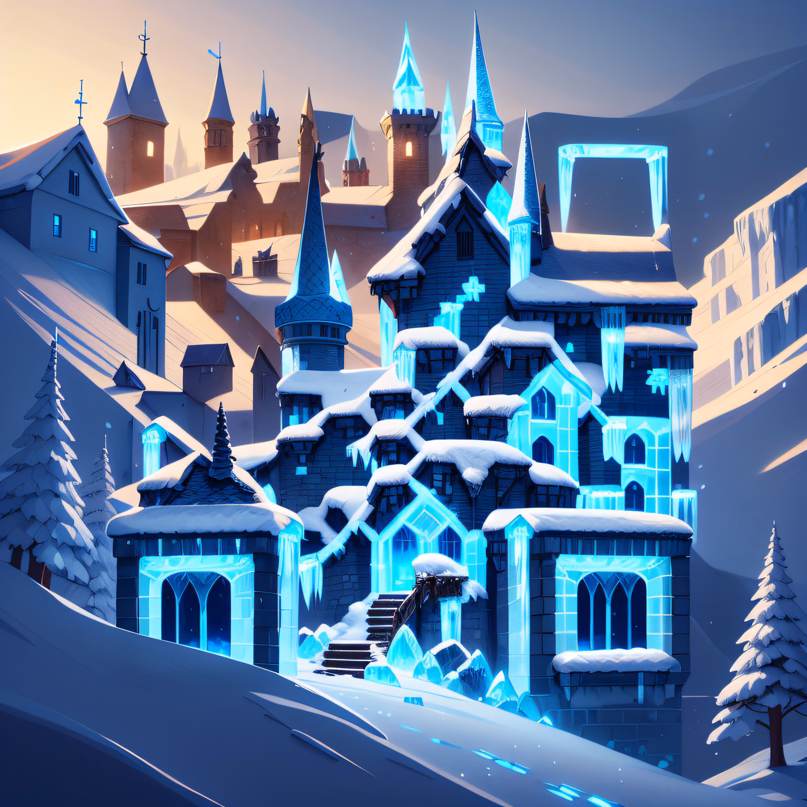 Glowing Ice Castle Digital Painting QR Code for Posters — image 1