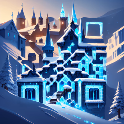Glowing Ice Castle Digital Painting QR Code for Posters — image 1