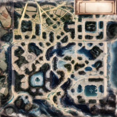 Aerial City Map Digital Painting QR Code Art — image 1