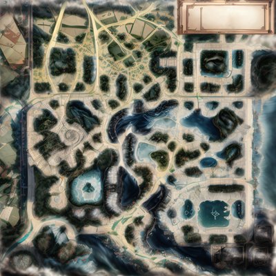 Aerial City Map Digital Painting QR Code Art