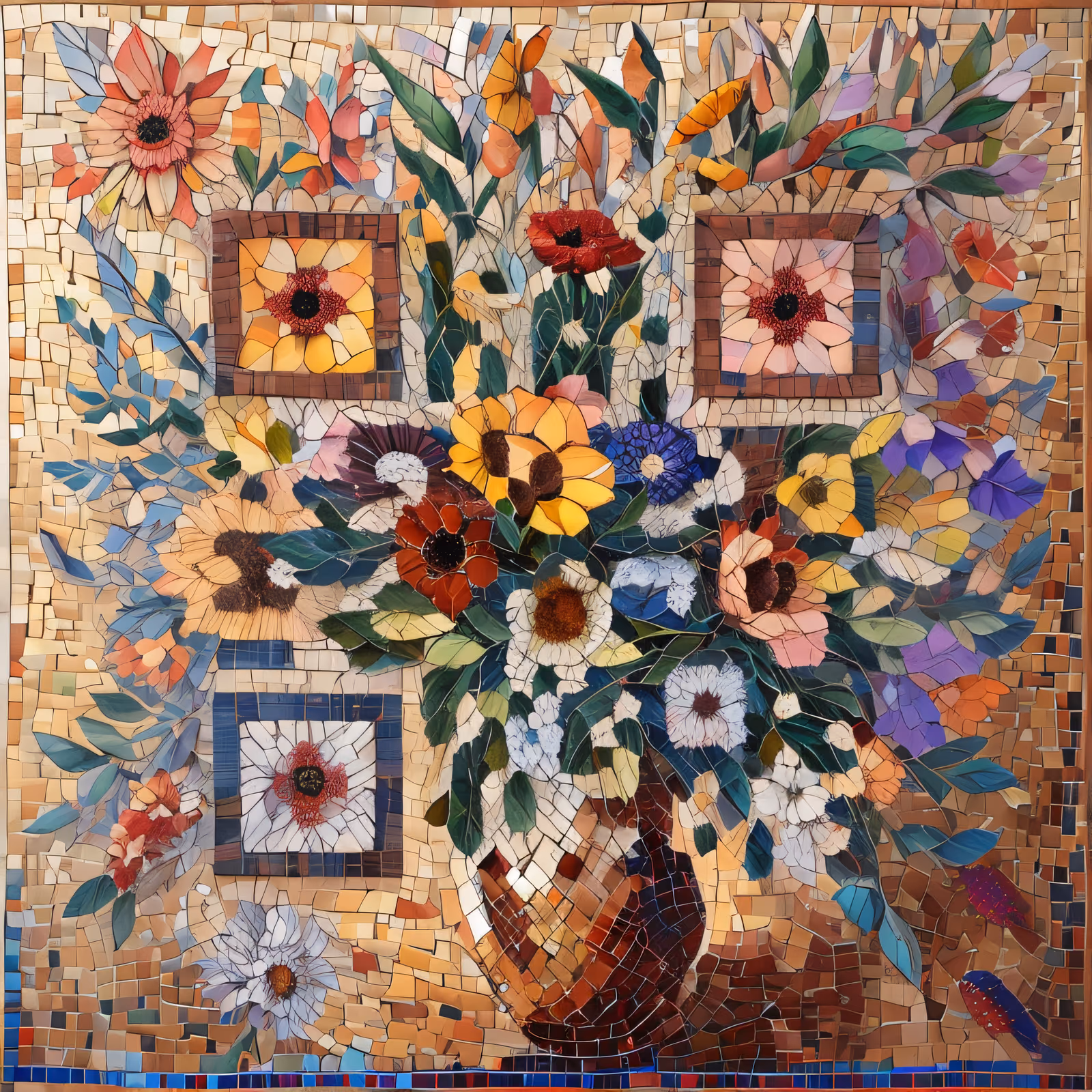 Floral Vase Mosaic QR Code Art — image 1