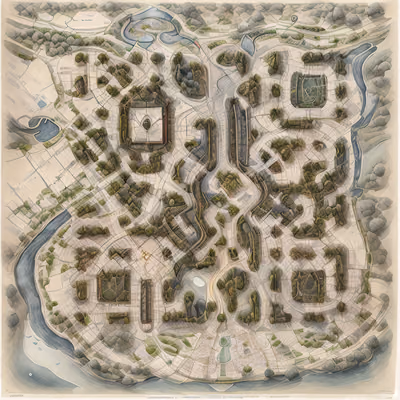 Aerial City Map Illustration QR Code Art — image 1