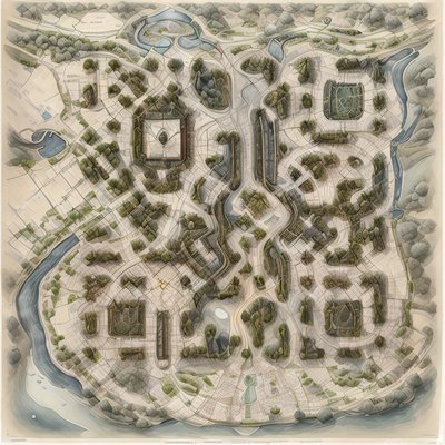 Aerial City Map Illustration QR Code Art