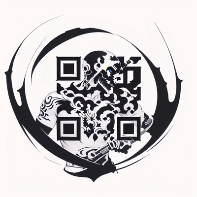 Skull Swordsman Tattoo Ink QR Code for Apparel — image 1