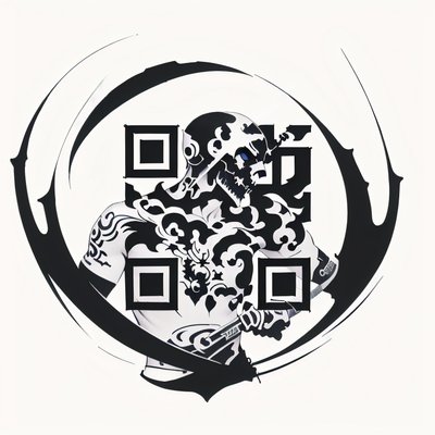 Skull Swordsman Tattoo Ink QR Code for Apparel