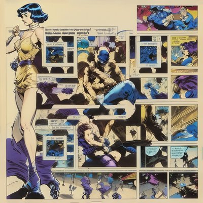 Comic Page Action Panels QR Code for Posters