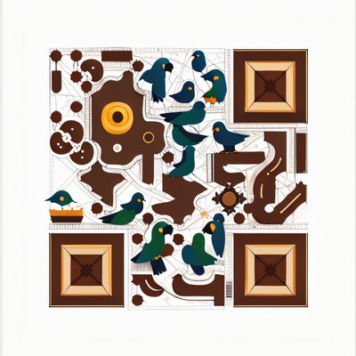 Pirate Parrots Treasure Map Vector QR Code for Posters