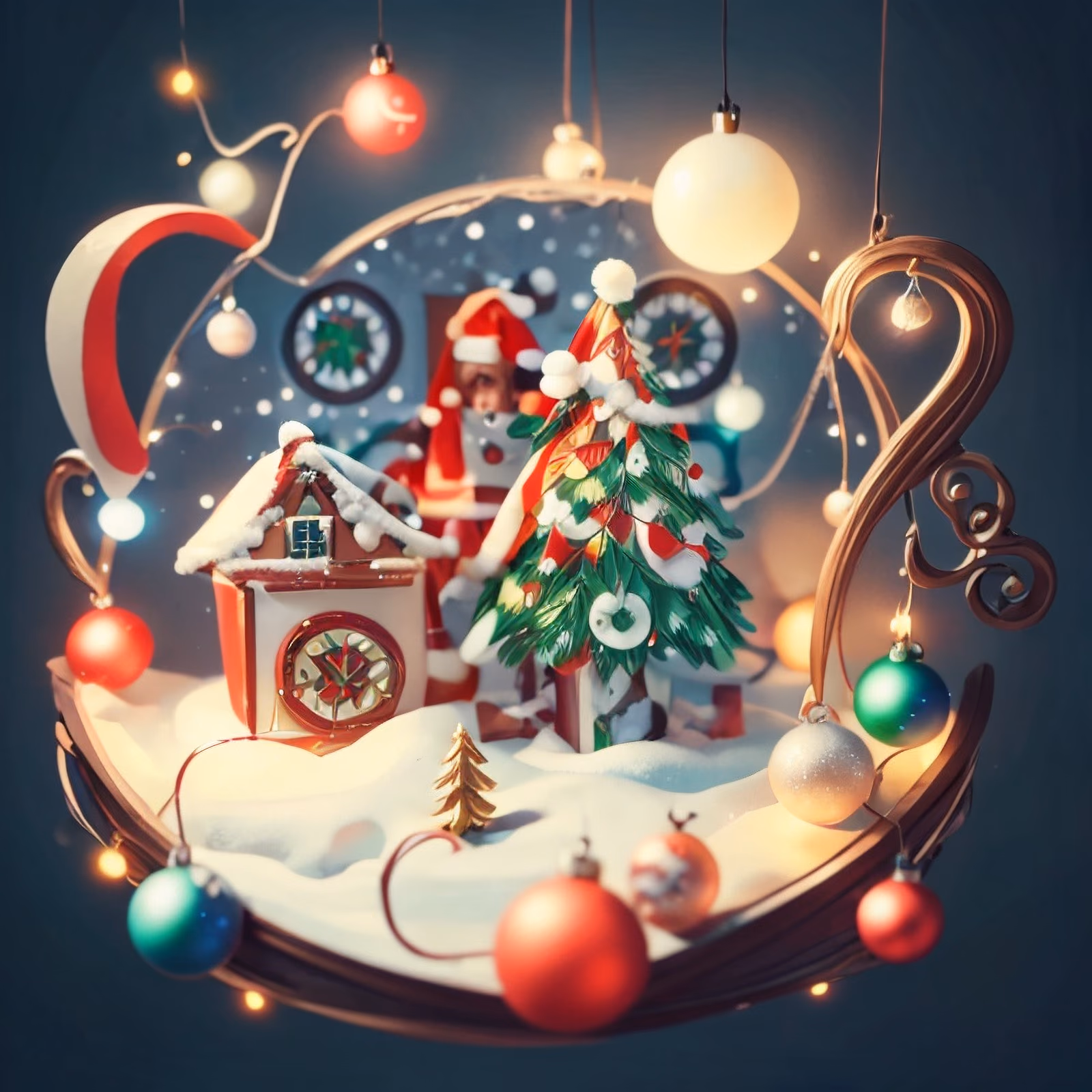 Christmas Snow Globe Scene QR Code for Greeting Cards — image 1