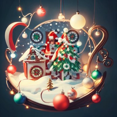 Christmas Snow Globe Scene QR Code for Greeting Cards