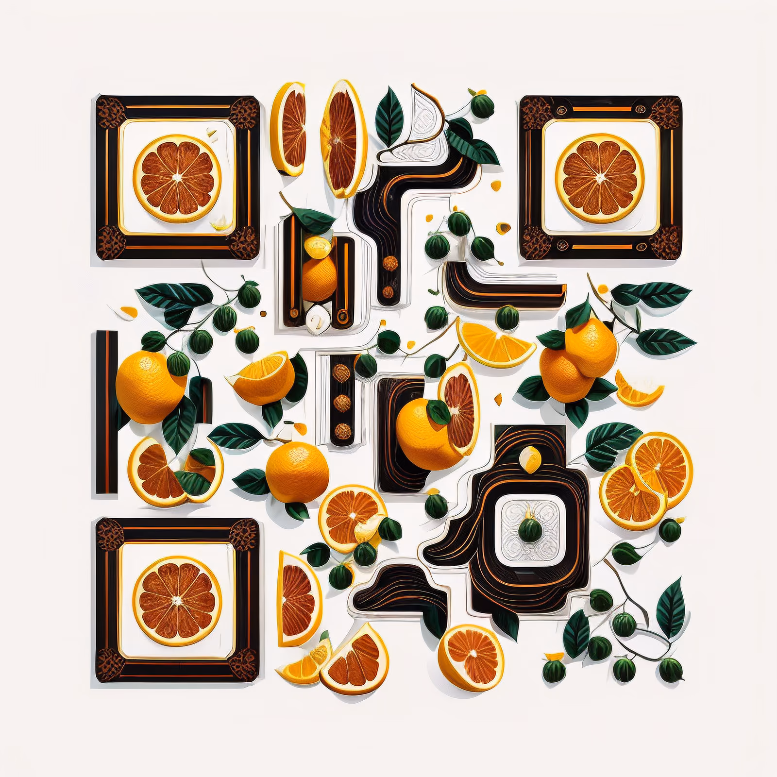Citrus Fruit Vector Illustration QR Code for Packaging — image 1