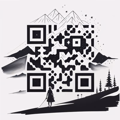 Звёздная гора, рисунок тушью: QR-код — изображение 1