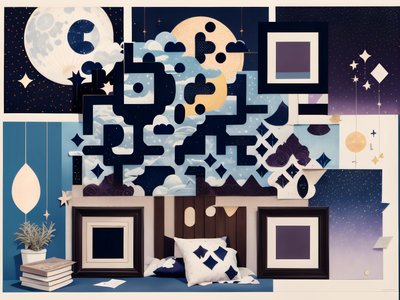 Night Sky Bedroom Paper Collage QR Code Art