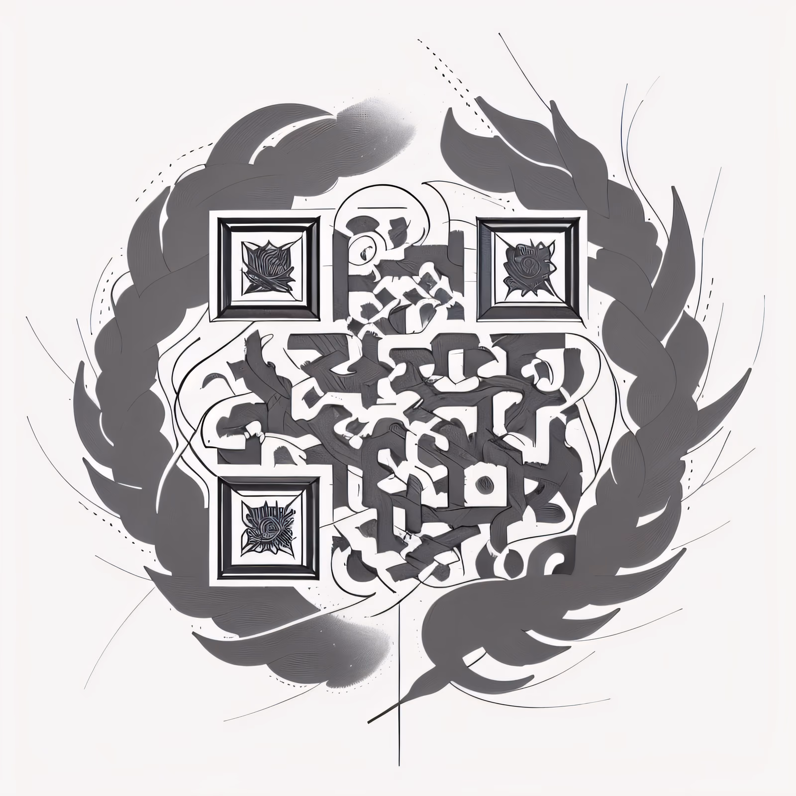 Ivy Wreath Ink Tattoo QR Code for Temporary Tattoos — image 1