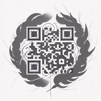 Ivy Wreath Ink Tattoo QR Code for Temporary Tattoos — image 1