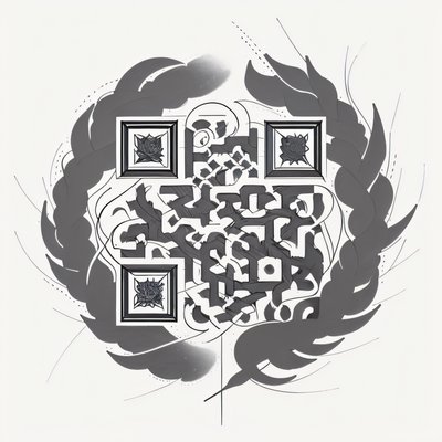 Ivy Wreath Ink Tattoo QR Code for Temporary Tattoos