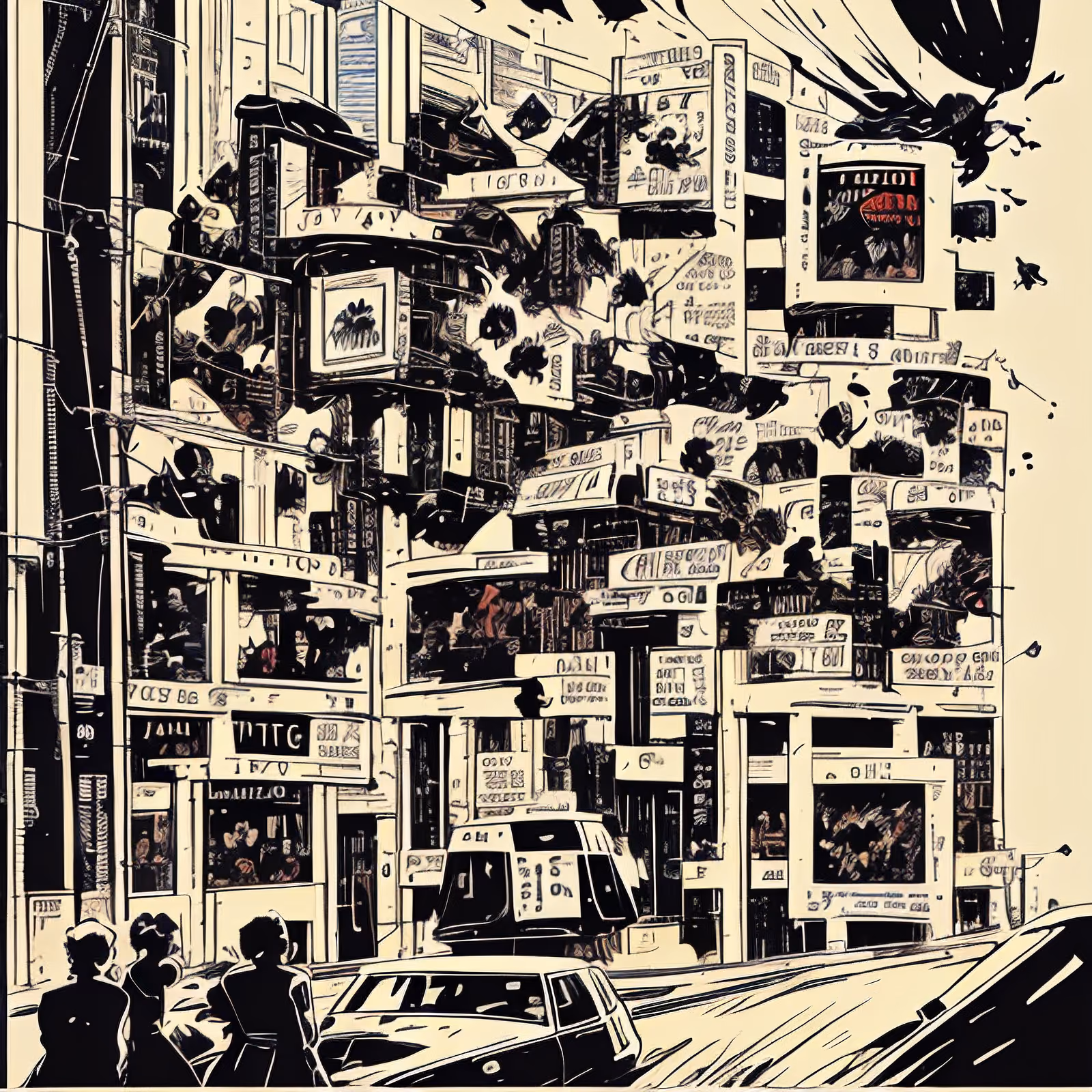 Comic Ink City Street QR Code for Posters — image 1