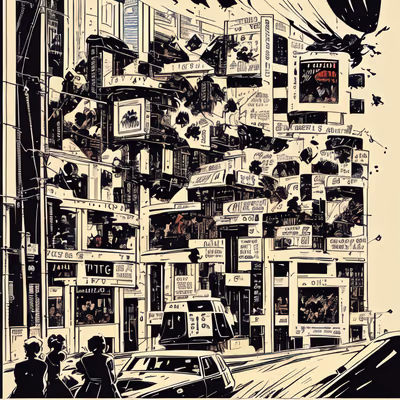 Comic Ink City Street QR Code for Posters — image 1