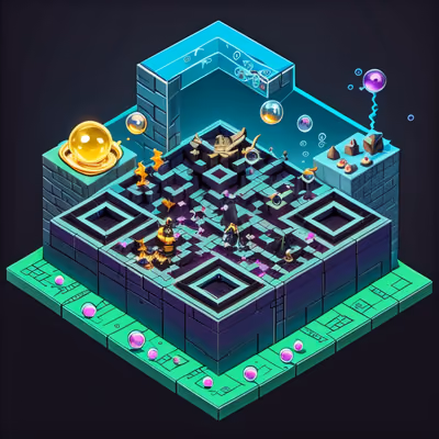 Isometric Alchemist Black Market QR Code Art — image 1
