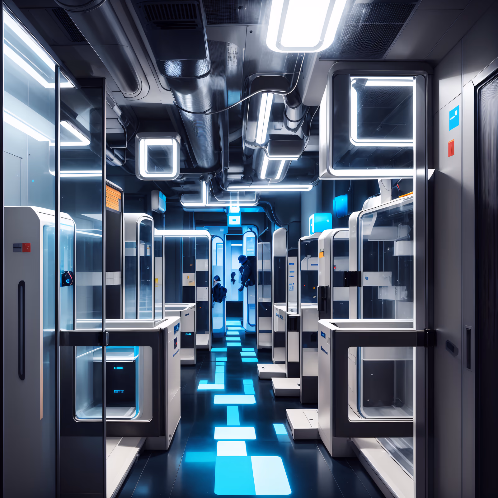 Cryo Lab Hallway Retrofuturism QR Code for Posters — image 1