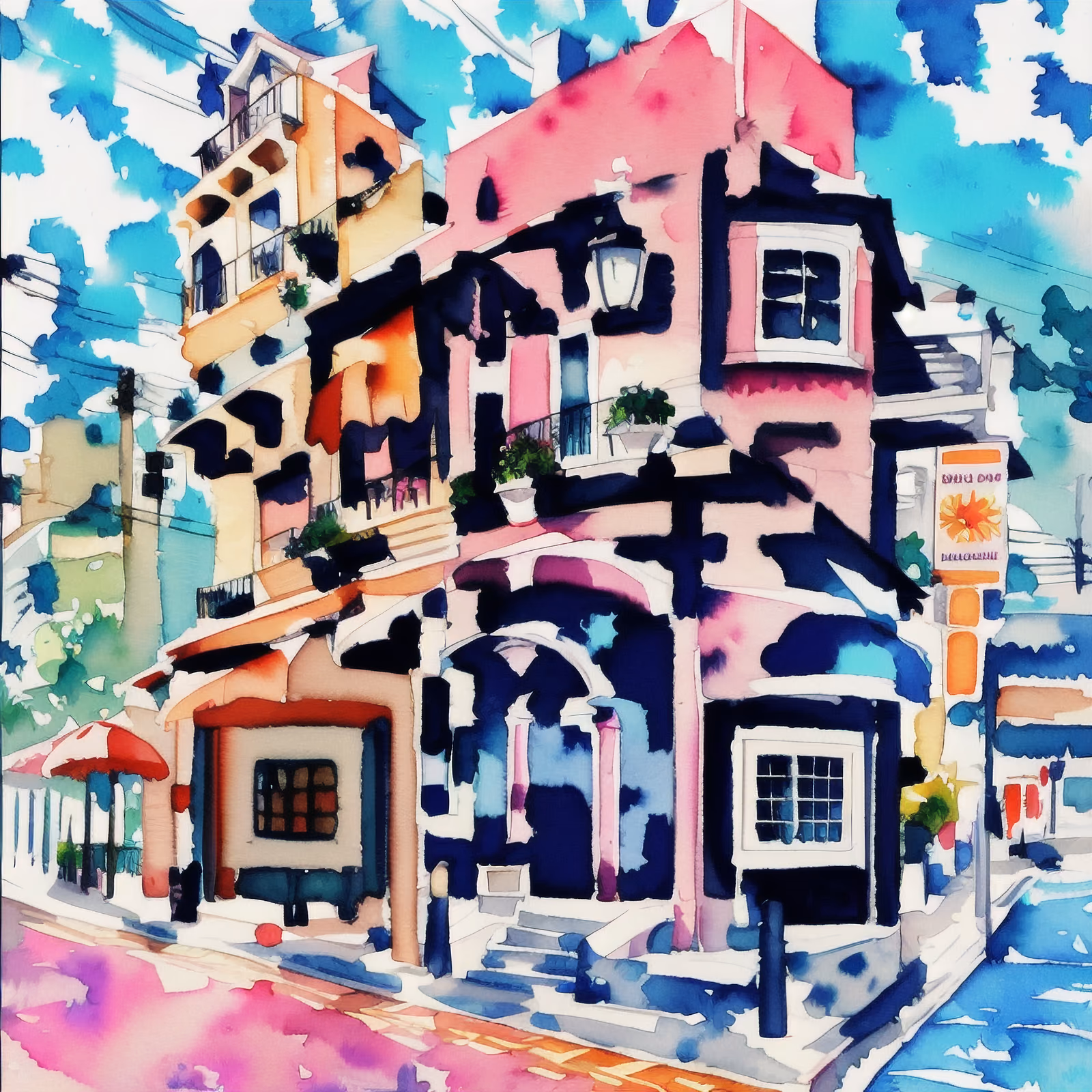 Florida Street Watercolor QR Code Art — image 1