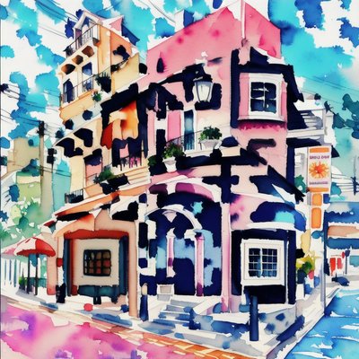 Florida Street Watercolor QR Code Art