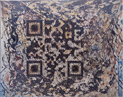 Splatter Drip Abstract Expressionist QR Code Art — image 1