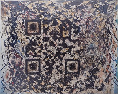 Splatter Drip Abstract Expressionist QR Code Art