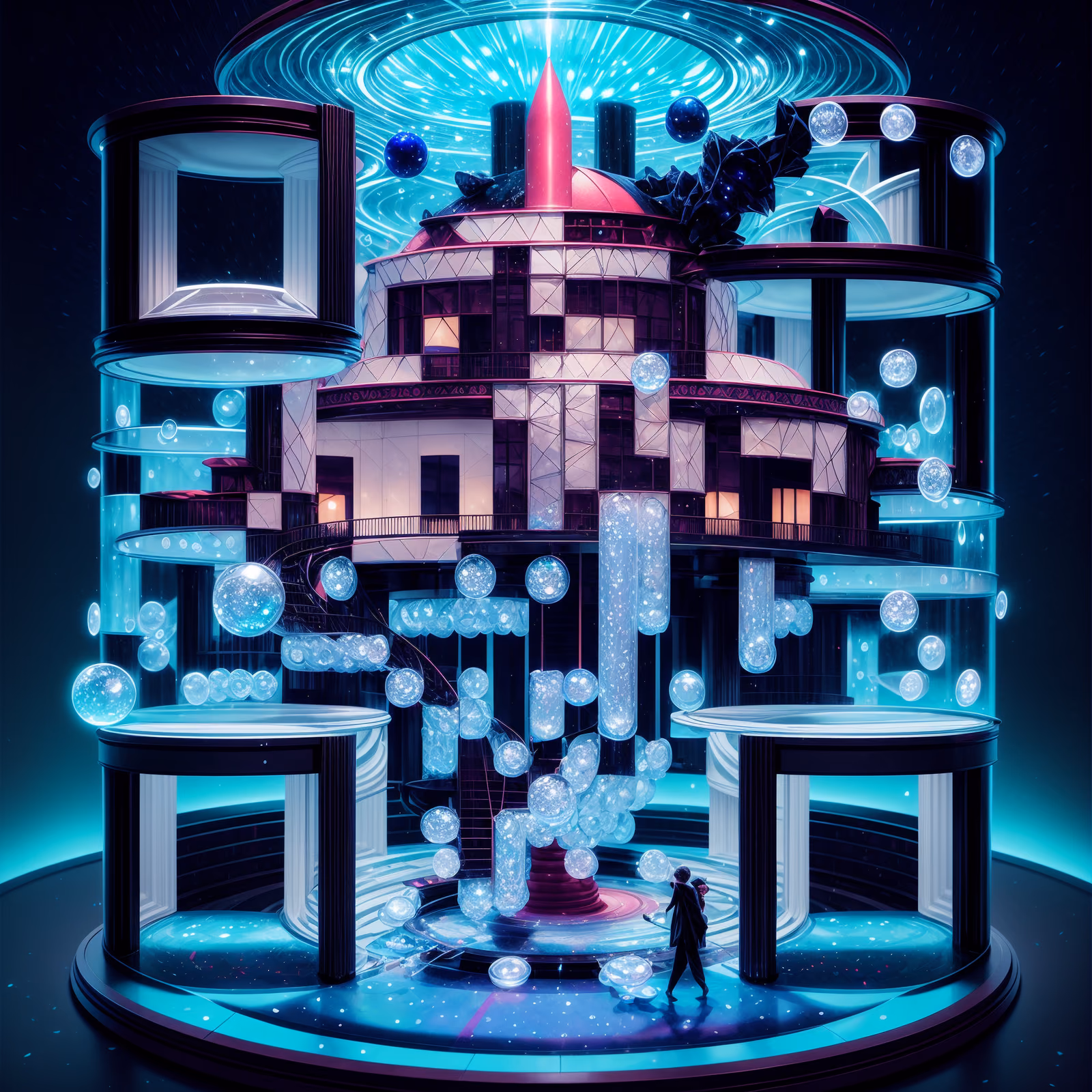 Сюрреальная светящаяся обсерватория, 3D QR-код для постеров — изображение 1