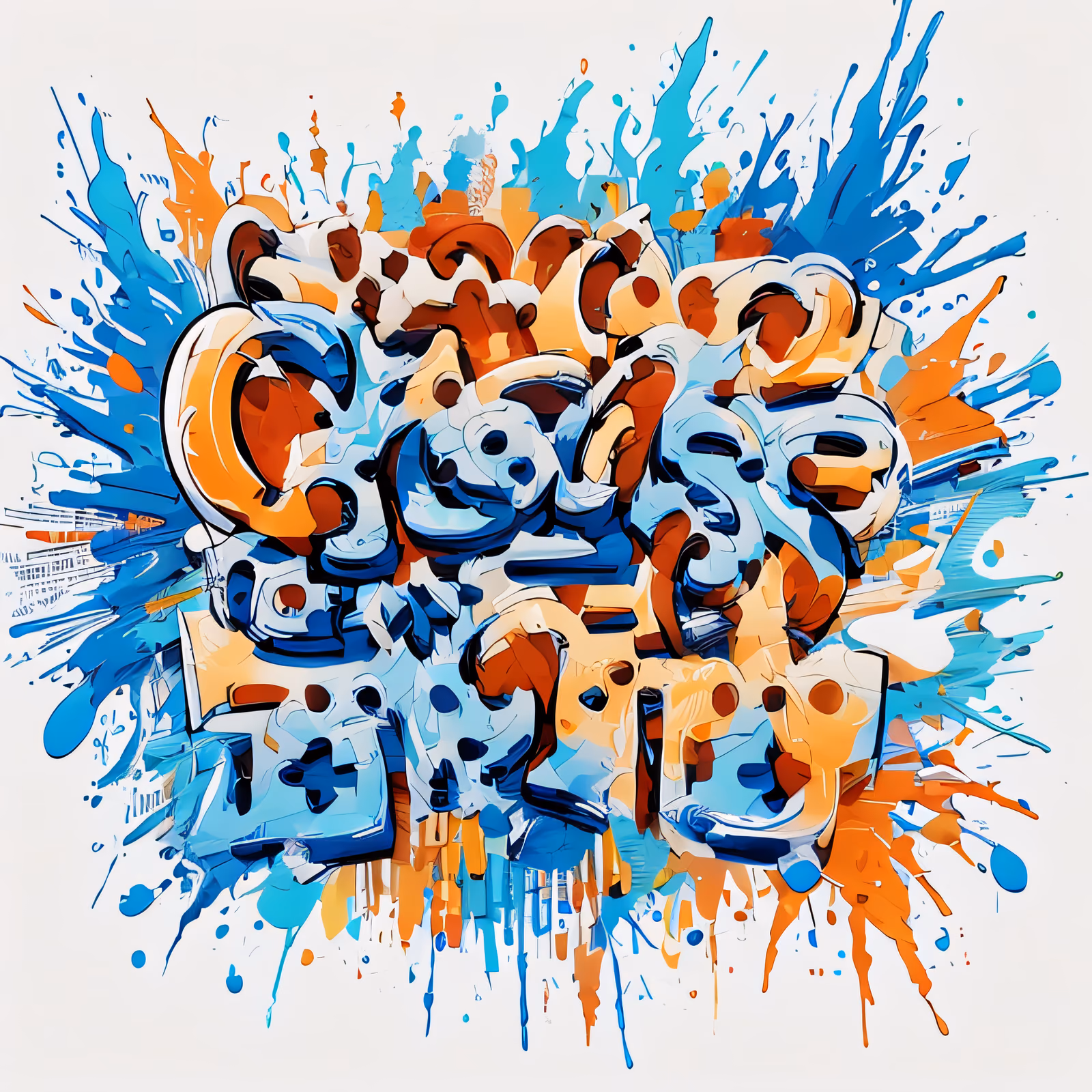 Graffiti Bubble Lettering Street Art QR Code for Apparel — image 1