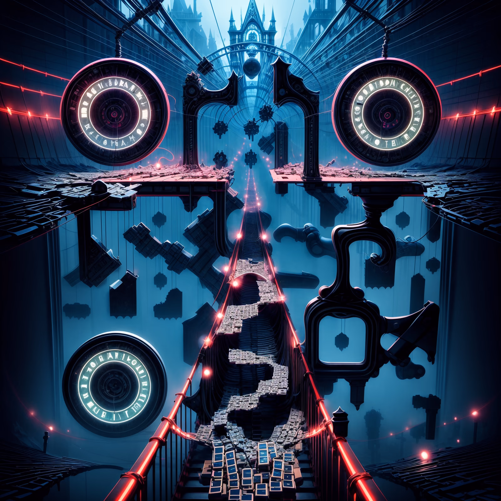 Gothic Keyboard Bridge Cyberpunk QR Code for Posters — image 1