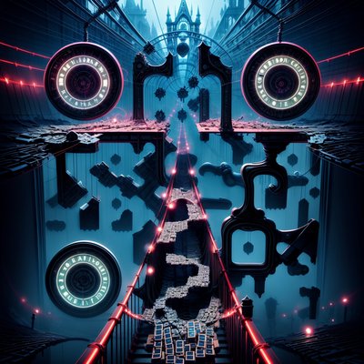 Gothic Keyboard Bridge Cyberpunk QR Code for Posters