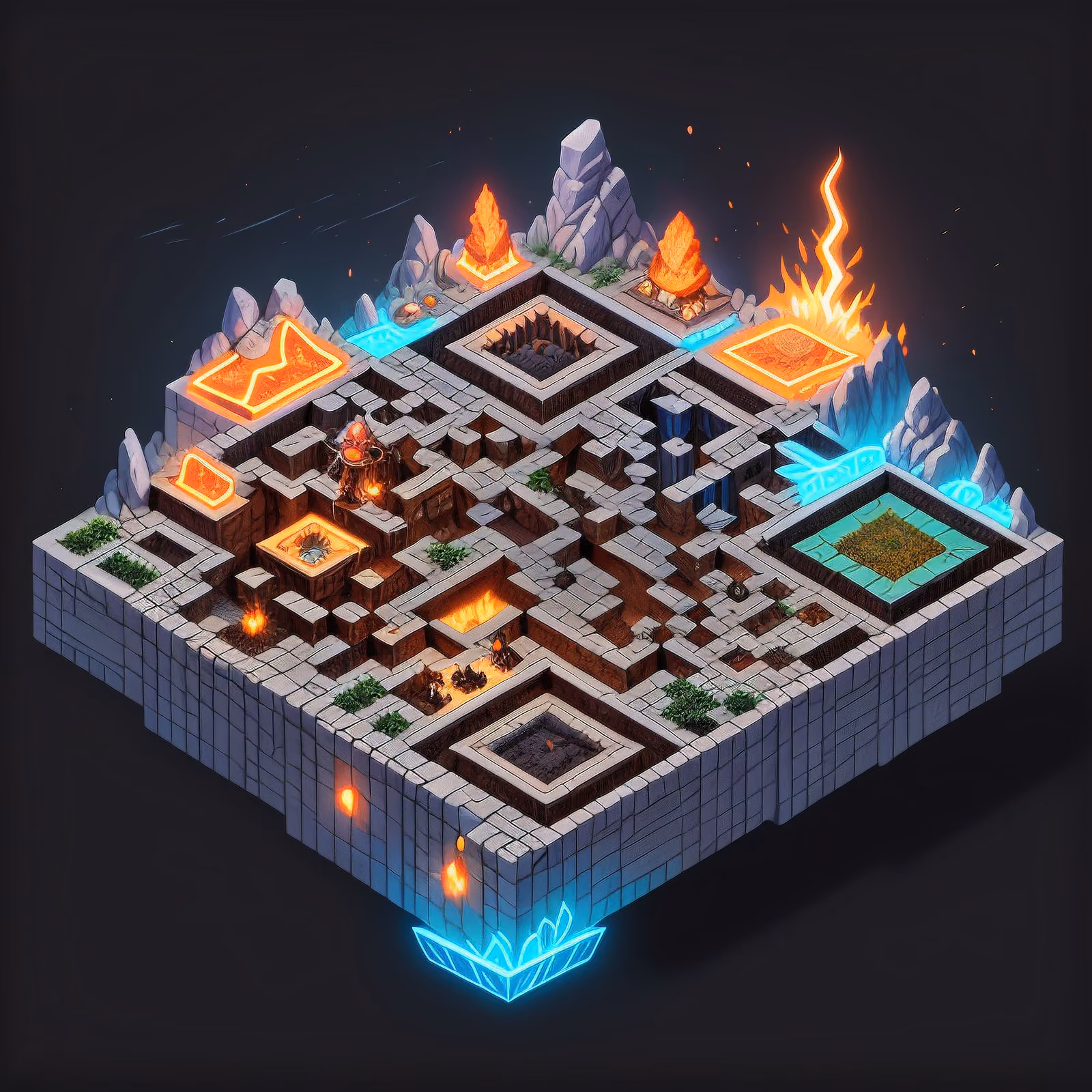Isometric Dwarf Forge Fantasy QR Code Poster — image 1