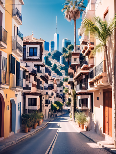 Spanish Palm Street Photography QR Code Poster — image 1