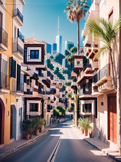 Spanish Palm Street Photography QR Code Poster