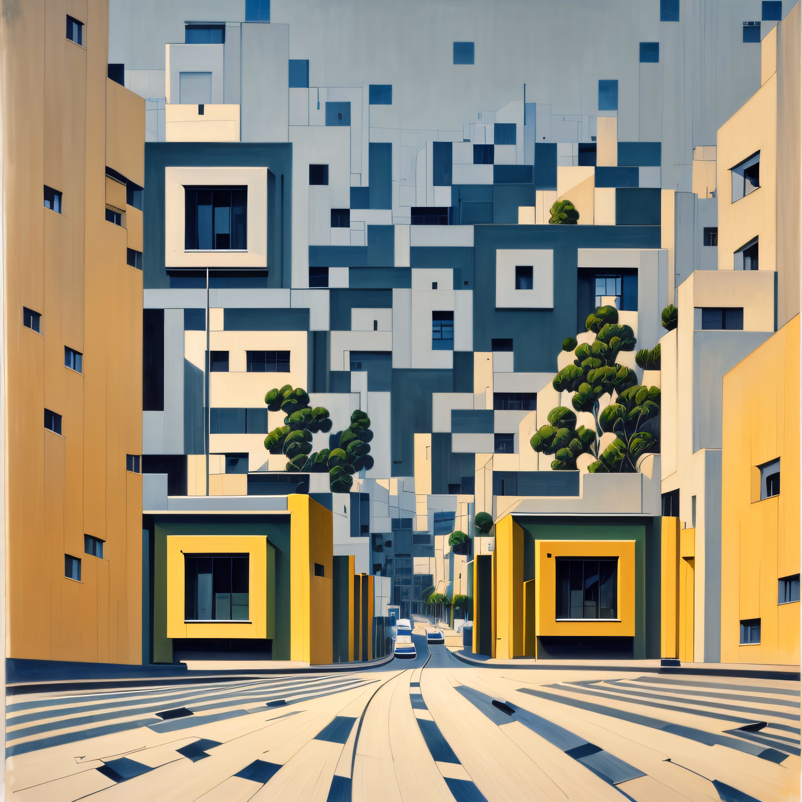 Modernist Street Gouache QR Code Art — image 1
