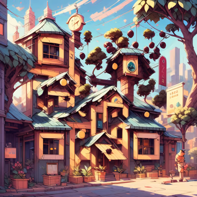 Coffee Bar Street Concept Art QR Code for Posters — image 1