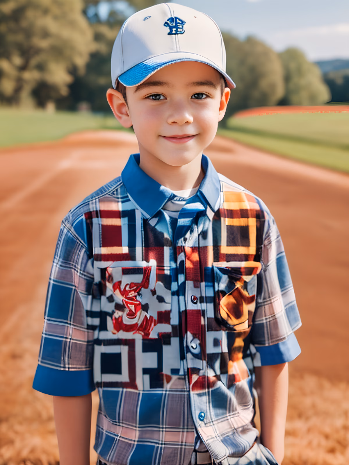 Boy in Plaid Shirt Photorealistic QR Code for Apparel — image 1