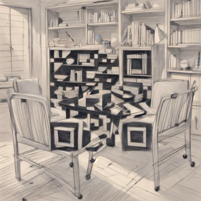 Study Room Pencil Sketch QR Code Art — image 1