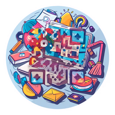Открытый ноутбук в офисе: векторный QR-код для стикеров — изображение 1