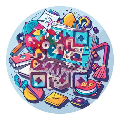 Open Laptop Office Vector QR Code for Stickers