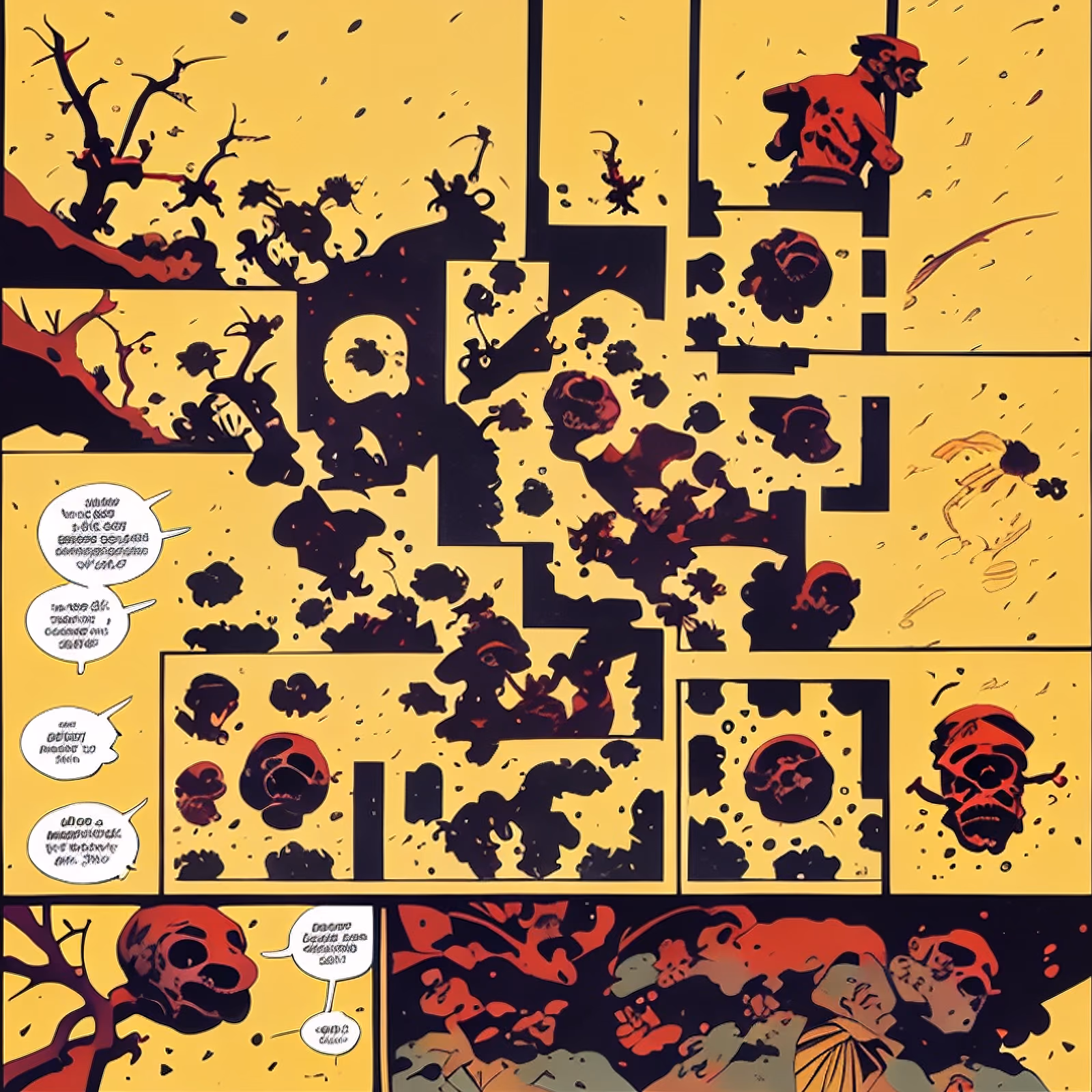 Skull Comic Panels Ink Style QR Code for Posters — image 1