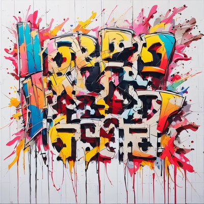 Colorful Graffiti Lettering Street Art QR Code for Posters