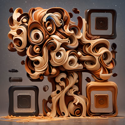 Шоколадно-карамельный вихрь: 3D QR-код для упаковки — изображение 1