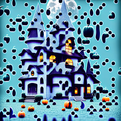 Haunted House Halloween Illustration QR Code for Posters — image 1