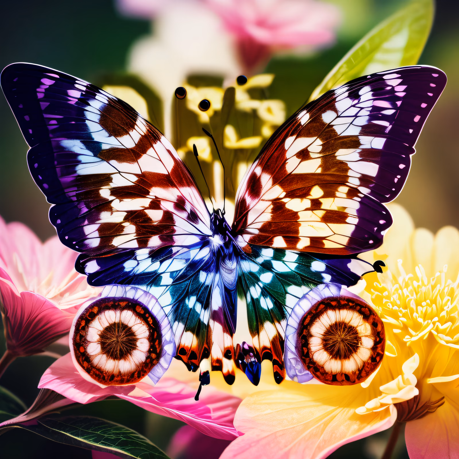 Butterfly on Flowers Close-Up QR Code Art — image 1