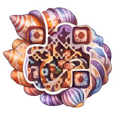 Spiraling Seashells Vector QR Code for Stickers — image 1