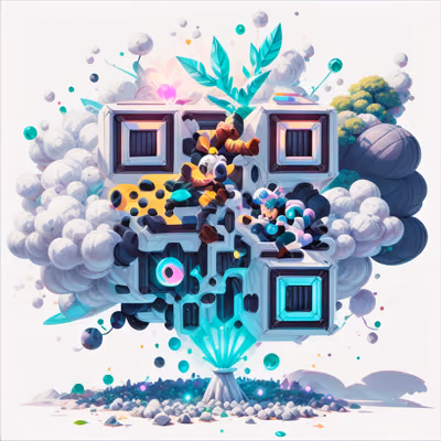 Emerald Crystal Cloud Game Art QR Code — image 1